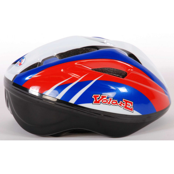 Volare Deluxe dětská helma na kolo, 51-55 cm, modrá/bílá/červená